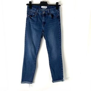 Pistola High Rise Ankle Jeans Raw Hem Stretch Denim Cropped